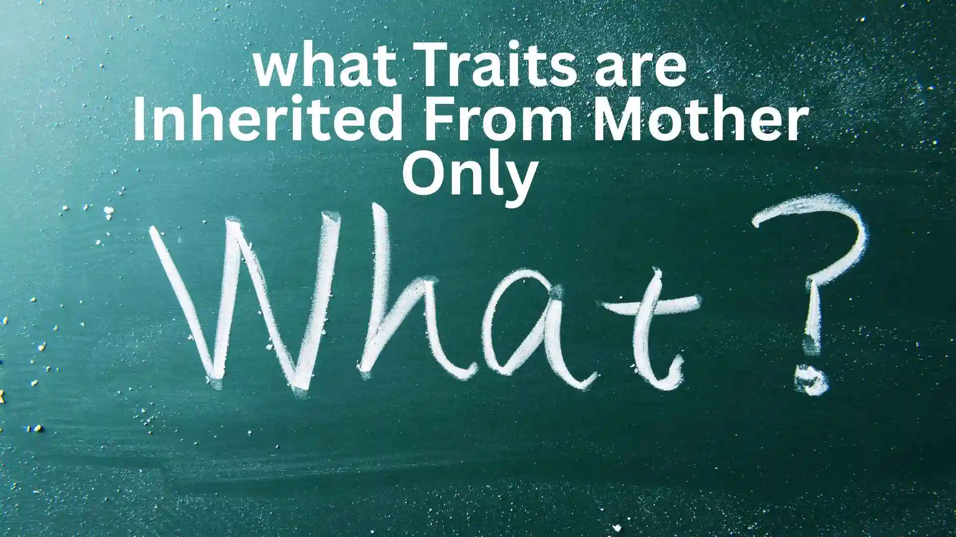 what traits are inherited from mother only